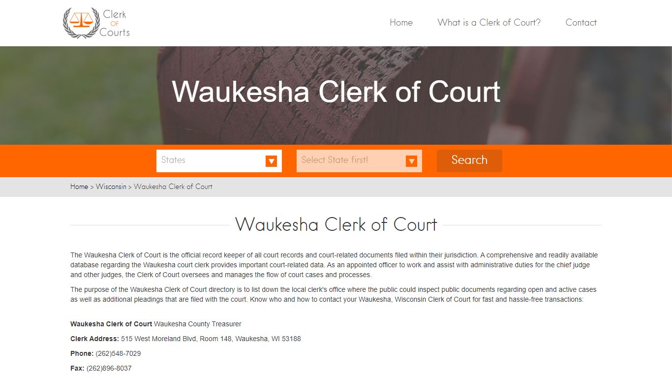 Find Your Waukesha County Clerk of Courts in WI - clerk-of-courts.com
